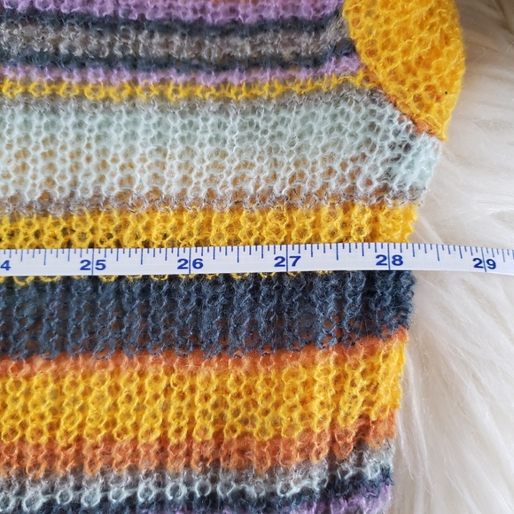 EUC Avantlook Lightweight Multicolor Stripe Oversized Sweater Drop Shoulder Sz S - Picture 9 of 12